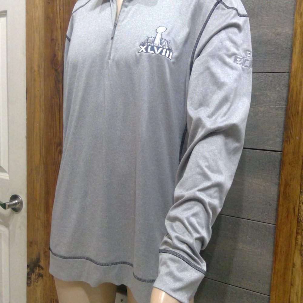 Cutter & Buck Men’s NFL Super Bowl XLVIII Drytech Shirt XL Silver Fan Gear